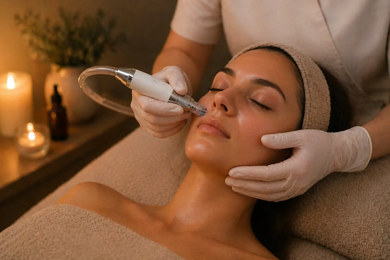 Mesotherapie — een huidverbeterende behandeling van het gelaat.